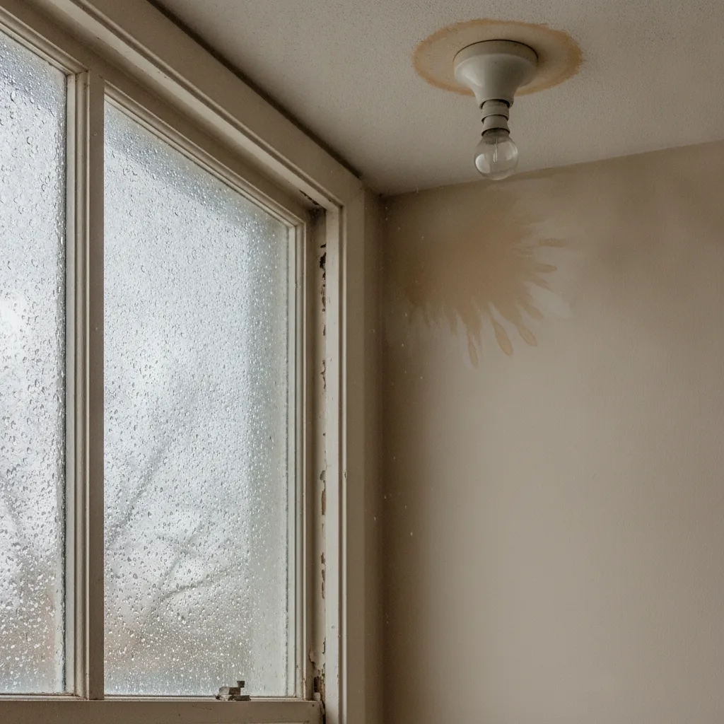 signes d'humidité dans une maison à vendre